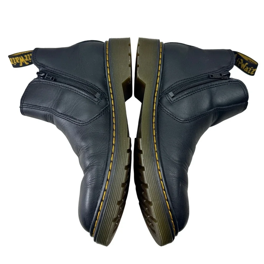 Dr. Martens 2976 J Chelsea Boots Kids Size 3 Black Leather Side Zip